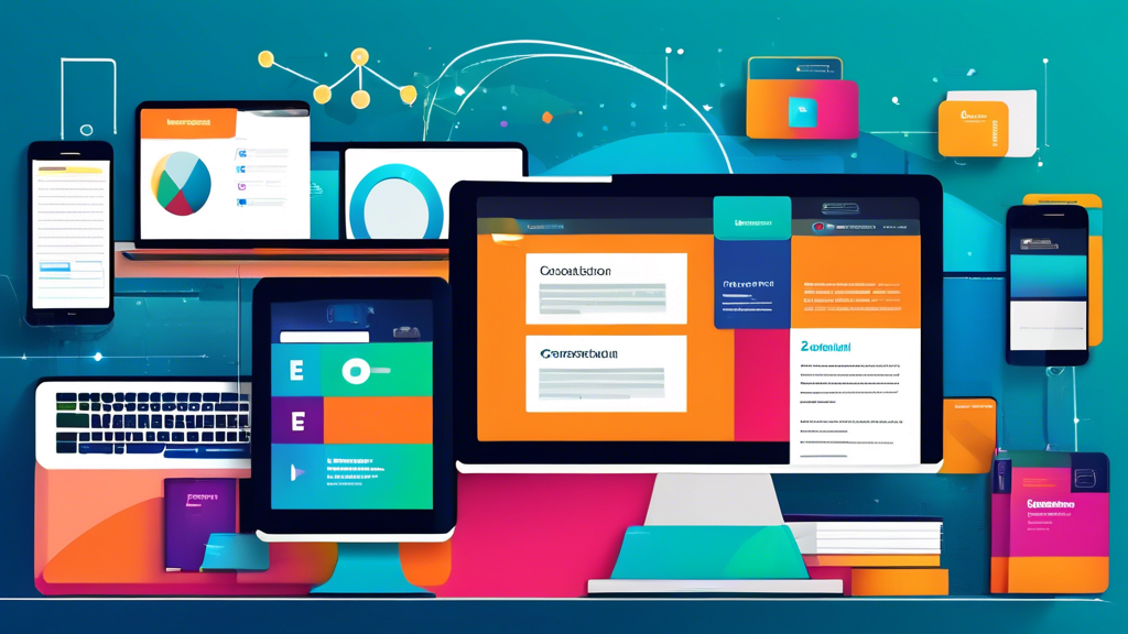 Digital devices showcasing colorful e-learning interfaces, representing versatile Moodle themes, suitable for enhancing educational platforms.